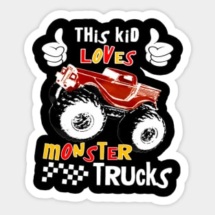 This Kids Loves Monster Trucks Sticker